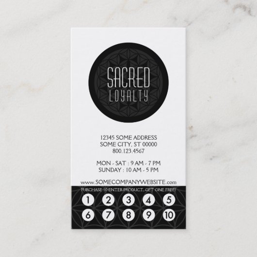 heilige Geometrieloyalitäts-Lochkarte Treuekarte (Vorderseite)