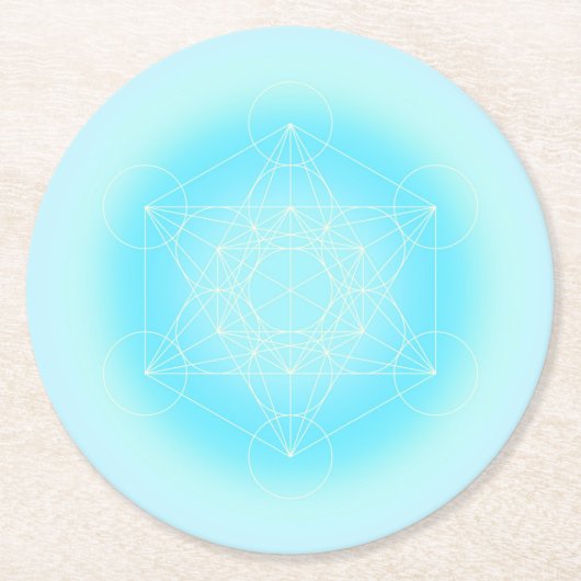 heilige geometrische Einheit Runder Pappuntersetzer (Vorderseite)