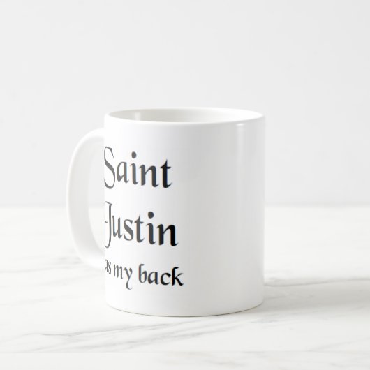 Heilige Gerechtigkeit Kaffeetasse (Vorderseite Links)