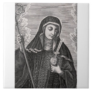 Heilige Gertrud die Große deutsche Benediktinerin Fliese