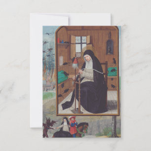 Heilige Gertrud von Nivelles Gebetskarte Dankeskarte