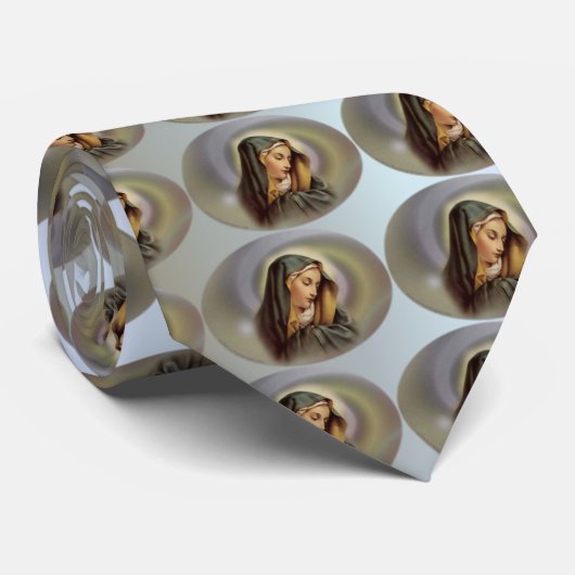 Heilige gesegnete Jungfrau Mary auf Blau Krawatte (Gerollt)