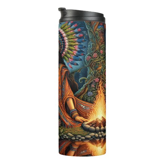 Heilige Gewerkschaft: Frau und Adler Thermosbecher (Nach rechts gedreht)