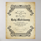 Heilige Gewerkschaft Trellis Hochzeitszertifikat Poster (Vorne)
