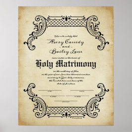 Heilige Gewerkschaft Trellis Hochzeitszertifikat Poster