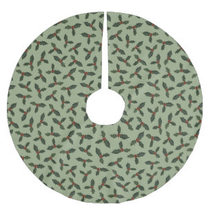 heilige Grünmuster Polyester Weihnachtsbaumdecke