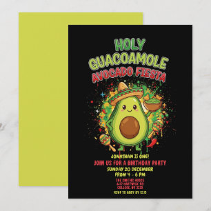 Heilige Guacamole Avocado Fiesta Kindergeburtstags Einladung