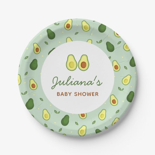 Heilige Guacamole Avocado Green Baby Dusche Pappteller (Vorderseite)