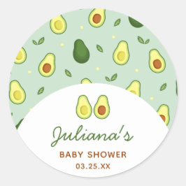 Heilige Guacamole Avocado Green Baby Dusche Runder Aufkleber