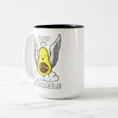 Heilige Guacamole-Avocado-veganer lustiger Witz Zweifarbige Tasse (Vorderseite Links)