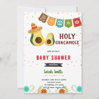 Heilige Guacamole-Fiesta-Dusche Geburtstagseinladu Einladung