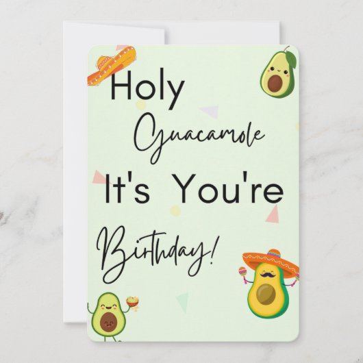 Heilige Guacamole ist dein Geburtstag! Einladung (Vorderseite)