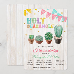 Heilige Guacamole Kaktus Einweihungseinladung Einladung