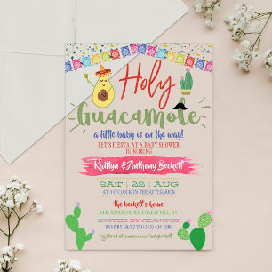 Heilige Guacamole Mexikanische Fiesta Baby Shower Acryleinladungen
