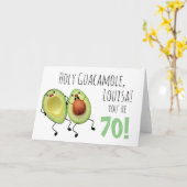 Heilige Guacamole Personalisiert 70. Geburtstagska Karte (Gelbe Blume)