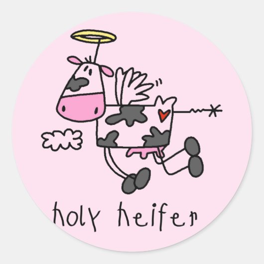 Heilige Heifer Tshirts und Geschenke Runder Aufkleber (Vorderseite)