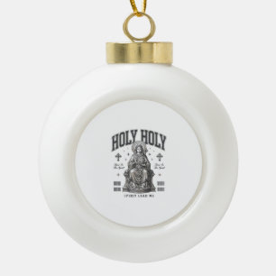 Heilige Heilige Vintage Gravur Religiöses Shirt De Keramik Kugel-Ornament