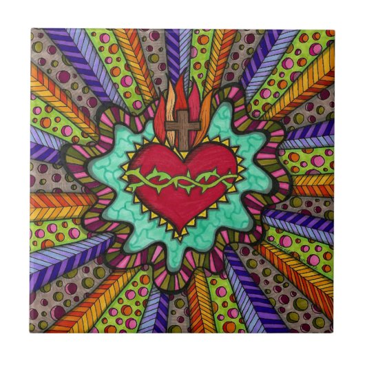 Heilige Herz-Fliese Fliese (Vorderseite)
