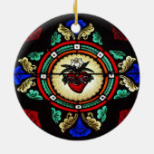 Heilige Herzen von Jesus- u. Mary-Verzierung Keramik Ornament (Hinten)