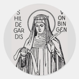 Heilige Hildegard von Bingen Benediktiner Äbtissin Runder Aufkleber