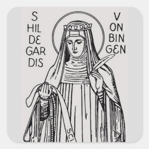 Heilige Hildegard von Bingen Benediktineräbtissin Quadratischer Aufkleber