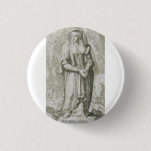 Heilige Hildegard von Bingen Mittelalterliche Myst Button