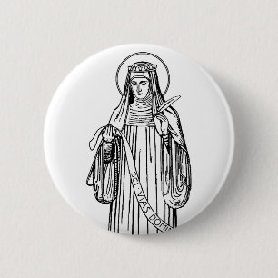 Heilige Hildegard von Bingen Mittelalterliche Myst Button