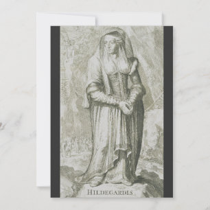 Heilige Hildegard von Bingen Mittelalterliche Myst Feiertagskarte