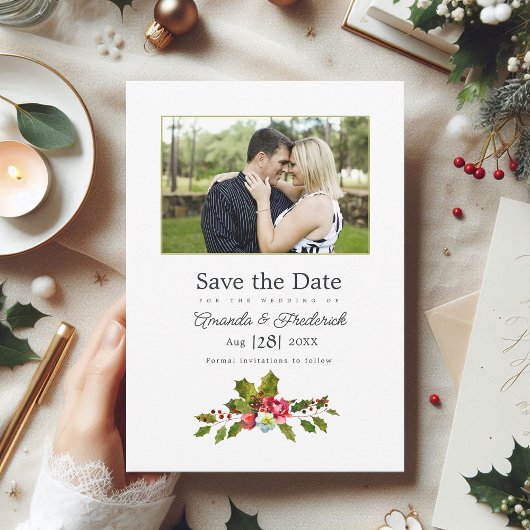 Heilige Hochzeit und Weihnachtsfeiern im Foto Save The Date