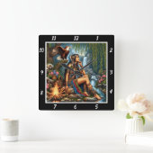 Heilige Höhen: Adlerhang-Gebläse Quadratische Wanduhr (Zuhause)