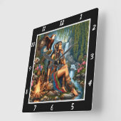 Heilige Höhen: Adlerhang-Gebläse Quadratische Wanduhr (Winkel)