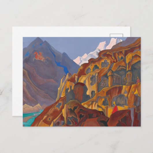 Heilige Höhlen, 1932 von Nicholas Roerich Postkarte (Vorne/Hinten)