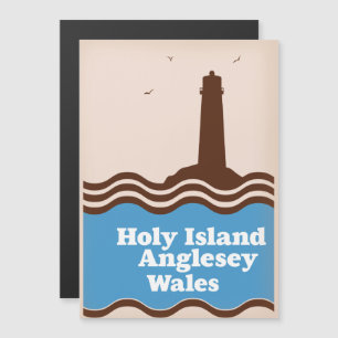 Heilige Insel, Anglesey, Wales Reiseplakat Magnetkarte