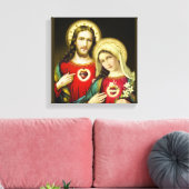 Heilige Jesus unakulieren Herz Mary Leinwanddruck (Insitu (Wohnzimmer))