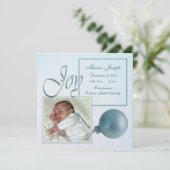 Heilige Joy Baby Birth Ankündigung (Stehend Vorderseite)