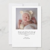 Heilige Joy White Foto Geburtserklärung Ankündigung (Rückseite)