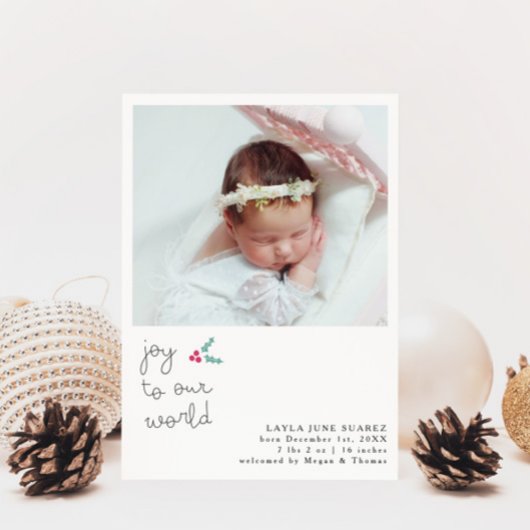 Heilige Joy White Foto Geburtserklärung Ankündigung