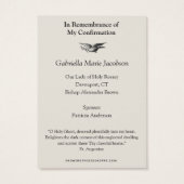 Heilige Karte des Bekenntnisses (Rückseite)