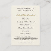 Heilige Karte für religiöse Opfer — (Rückseite)