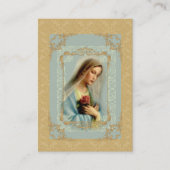 Heilige Karte | unsere Dame mit Damast der Roten (Vorderseite)