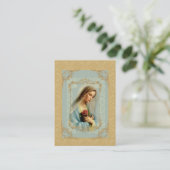 Heilige Karte | unsere Dame mit Damast der Roten (Stehend Vorderseite)
