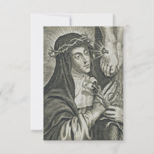 Heilige Katharina von Siena & Jesus Heiligenbildka Dankeskarte