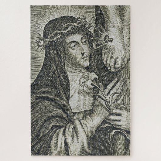 Heilige Katharina von Siena Kreuzigung Art Noir Gl Puzzle (Vertikal)