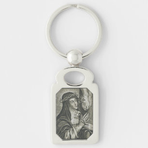 Heilige Katharina von Siena Kreuzigung Art Noir Gl Schlüsselanhänger