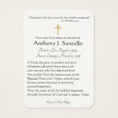 Heilige katholische Beerdigungskarte - (Rückseite)