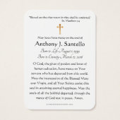 Heilige katholische Beerdigungskarte - (Rückseite)