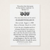 Heilige katholische Beerdigungskarte - (Rückseite)