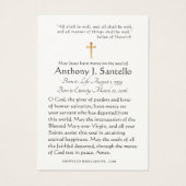 Heilige katholische Beerdigungskarte - (Rückseite)