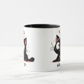 Heilige Katze - Entspannte Schwarze Katze mit Halo Tasse (Zentrum)