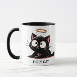 Heilige Katze - Entspannte Schwarze Katze mit Halo Tasse